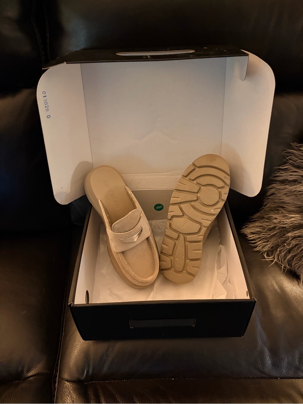 Jordan women Tan Suede Slip-On Loafers - Picture 3 of 6